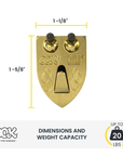 ook shield hanger dimensions