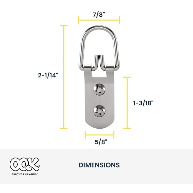 Picture Hang Solutions D Ring Picture Hangers With Screws - 100 Pack - Bulk D Rings - Pro Quality D-Rings